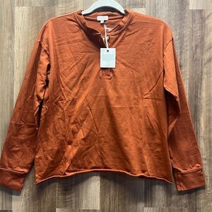 DONNI - Lightweight 3 Button Henley in Rust